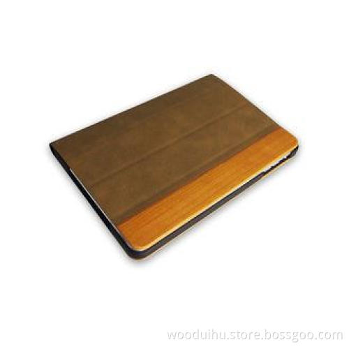 Eco-friendly Ipad Mini Leather Folio Case With Cherry Wood